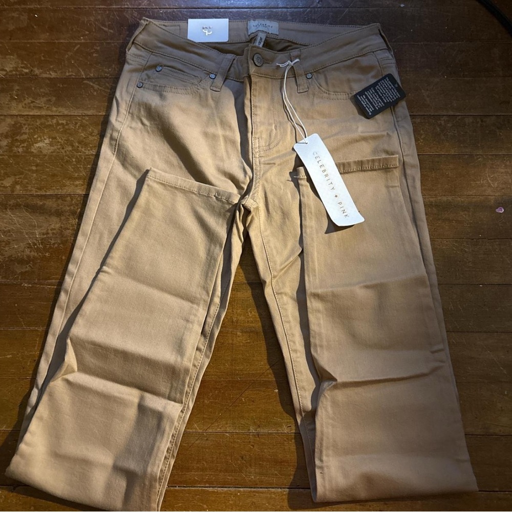 Tan Straight-Leg Pants